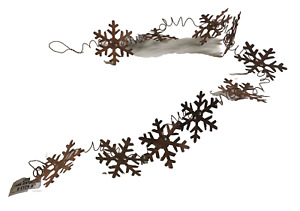 Primitive Rusty Wire Metal Snowflake Garland 6 Ft 2 25 Craft Wedding Shapes