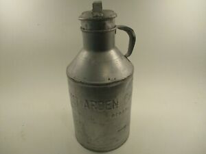 Vintage Antique 16 Rustic Metal Milk Can Pail Bucket Silver Arden Farms Decor