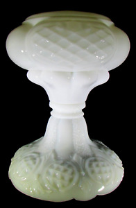 Antique Massive Opaque White Glass Prince Edward Oil Kerosene Lamp Thuro 1 279g