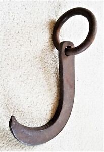 Antique Hook Industrial Large Hand Forged Farm Hay Meat Whaling Nautical