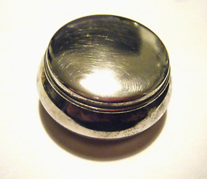 Vintage 70s Solid Sterling Silver 2 Round Lidded Trinket Jewelry Pill Box
