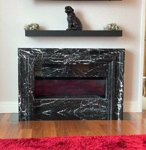 Black Modern Marble Fireplace Mantel Marble Mantle Marble Surround Limaxin