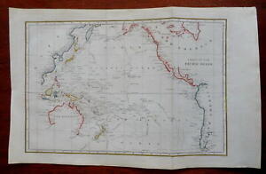 Pacific Ocean Showing Exploration Tracks Australia Unknown 1806 H Tanner Map
