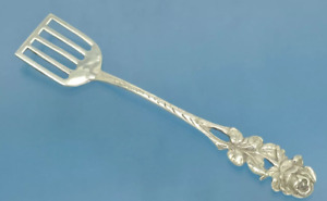 Vintage Silver 800 Fork 1960 1970germany Ornate Rose Rare Beautiful For Decore