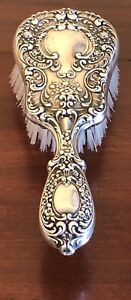 Antique Gorham Sterling Silver Repousse Vanity Hair Brush Buttercup Pattern