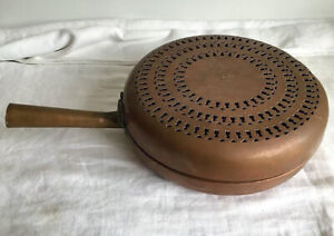 Antique French Copper Hinged Lid Bedpan Bed Pan 
