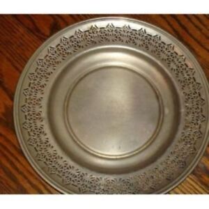 Vintage Antique Art Deco Manning Bowman Reticulated Holloware Metalware Plate