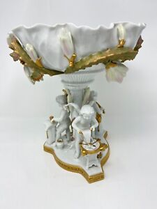 Antique Cherubs Centerpiece Compote With Small Vase Moore Brothers British