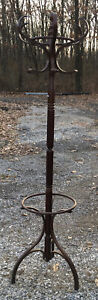 Vintage 72 Mcm Bentwood Coat Hat Rack Stand Spin Hall Tree Umbrella 6ft