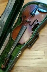 Vtg John Juzek Violin Instrument 3 4 With Bow Hard Case Prague Czech Pre Wwi 