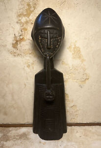African Statue Hand Carved Figure Dogon Tribe Pipe Smoker Sculpture Mali