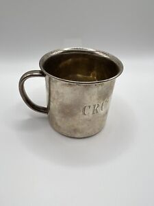 Vintage Towle Sterling Silver Child Baby Christening Cup Mug W Hidden Rabbit