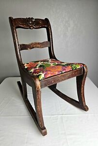 Vintage Child S Rocker 1940s Small Rocking Chair Duncan Phyfe Style Rose Wood