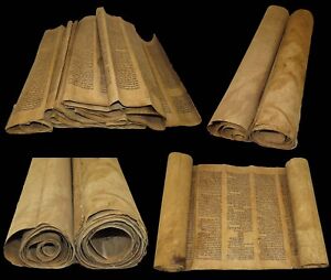 Large Torah Scroll Bible Vellum Manuscript 250yrs Old Italy Complete Deuteronomy