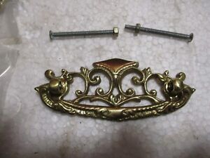9 Victorian Ornate Brass Bail Drop Drawer Pull Handles 3 Inch Ctc