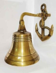Nautical Solid Brass Vintage Anchor Wall Decor Bell Door Bell Maritime Hanging