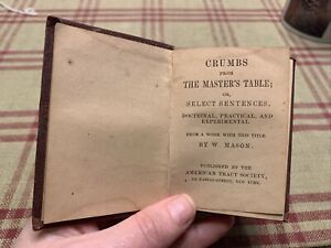 19th Century Childs Book Crumbs From The Masters Table W Written Name Date