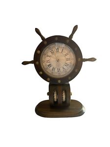 Wood Nautical Ship Wheel Clock