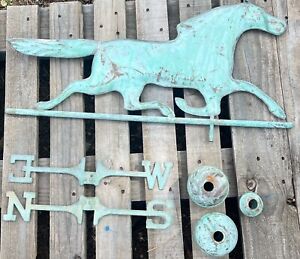 Antique Copper Running Horse Weather Vane Topper Good Directions Copper Spacers