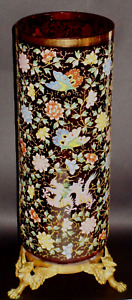 14 Big Kakiemon Pattern Moser Ormolu Mounted Ruby Stain Dragon Vase Exquisite 
