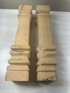 2 Vintage Wooden Turned Spindles Crafts Salvage Farmhouse Diy Lot Cb 12 1 2