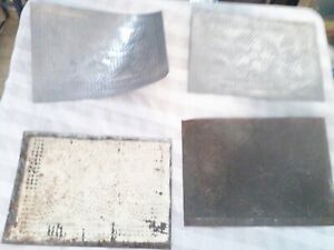 4 Old Pie Safe Tin Panels 2 Weathered Punch Patterns