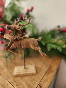 Blackened Wax Small Reindeer On Stand By Judy Condon