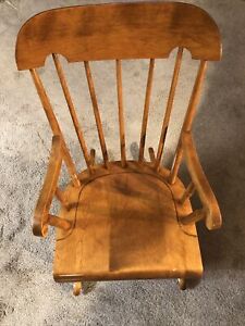 Vintage Nichols Stone Child S Solid Maple Rocking Chair Made In Usa