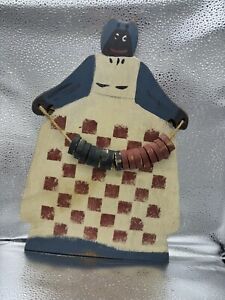 Americana Style Primitive Wooden Checker Game Board Wall Mounted