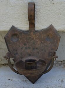 Vintage Germany Metal Ship Candlestick Wall Sconce Candle Holder Nautical