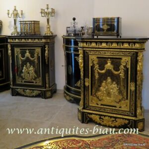 Pair Of Cabinet Louis Xiv Stamped B Fort In Boulle Marquetry 19th Perfect Condit