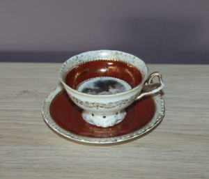 Vintage Small Tea Cup And Saucer With F Boucher Design See Notes