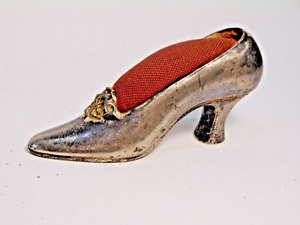 Antique Victorian Pin Cushion Metal Ladies High Heel Shoe High Society Formal