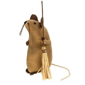 New Primitive Mouse With Broom Rustic Fabric Cloth 5 Tx 2 5 Wx 1 5 D Farmhouse