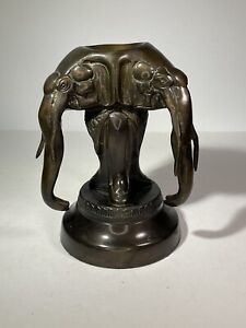 Vtg 6 Asian Buddhism Bronze Elephant Head Statue Incense Burner Censer India