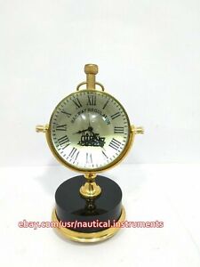 Lot Of 2 Pcs Nautical Brass Table Top Railway Regulator Nautical Clock X Mass