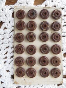 Original Card Of 24 Vegetable Ivory Whistle Buttons
