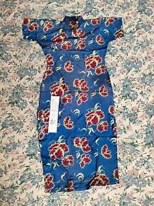 Chinese Antique High End Women S Silk Blue Printed Robe Ancient Clothing 