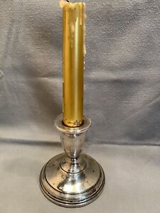 Elegant Sterling Silver Weighted Candlestick Holder Timeless Beauty 3 3 4 In Hi