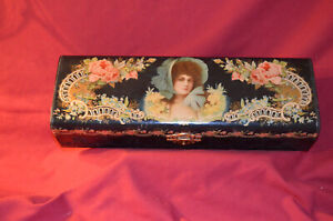 Rare Excellent Condition Beautiful Antique Victorian Silk Lined Glove Box 