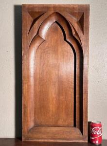 32 Tall French Antique Gothic Revival Oak Wood Panel