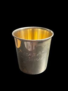 Vintage Webster Sterling Silver Shot Glass 1 Oz Happy 25th Anniversary