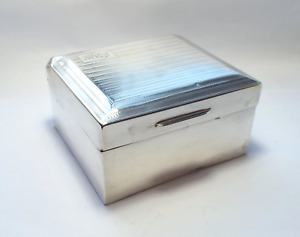 Antique Sterling Silver Cigarette Box Cigar Box Trinket Box London 1926