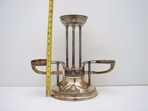 Huge Austrian Sterling Epergne Centerpiece Hallmarked Chased Cutout Detaling
