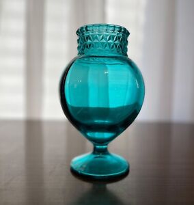 Tiffin Dakota Apothecary Jar Blue Glass Show Globe Candy Store Display