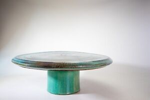 Joel Cottet 1971 Monumental Ceramic Coffee Table Blue Green Lava Glaze