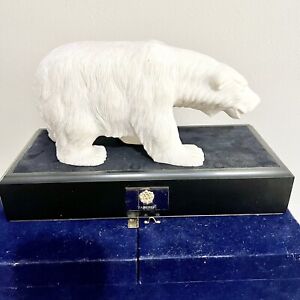 Rare Faberge Carved Calcite Large Polar Bear Limited Ed In Original Box Read 