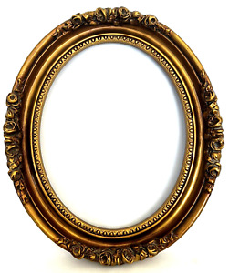 Victorian Gold Gilded Wooden Oval Frame 17 By 14 5 Antique 1890s Shelf