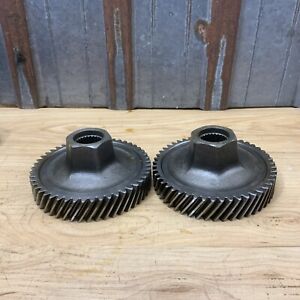 Lot Of 2 Industrial Machine Steampunk Pulley Gear Cog Robot Salvage Lamp Base 