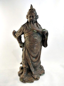 Vintage Chinese Bronze Guan Yu Warrior God Statue